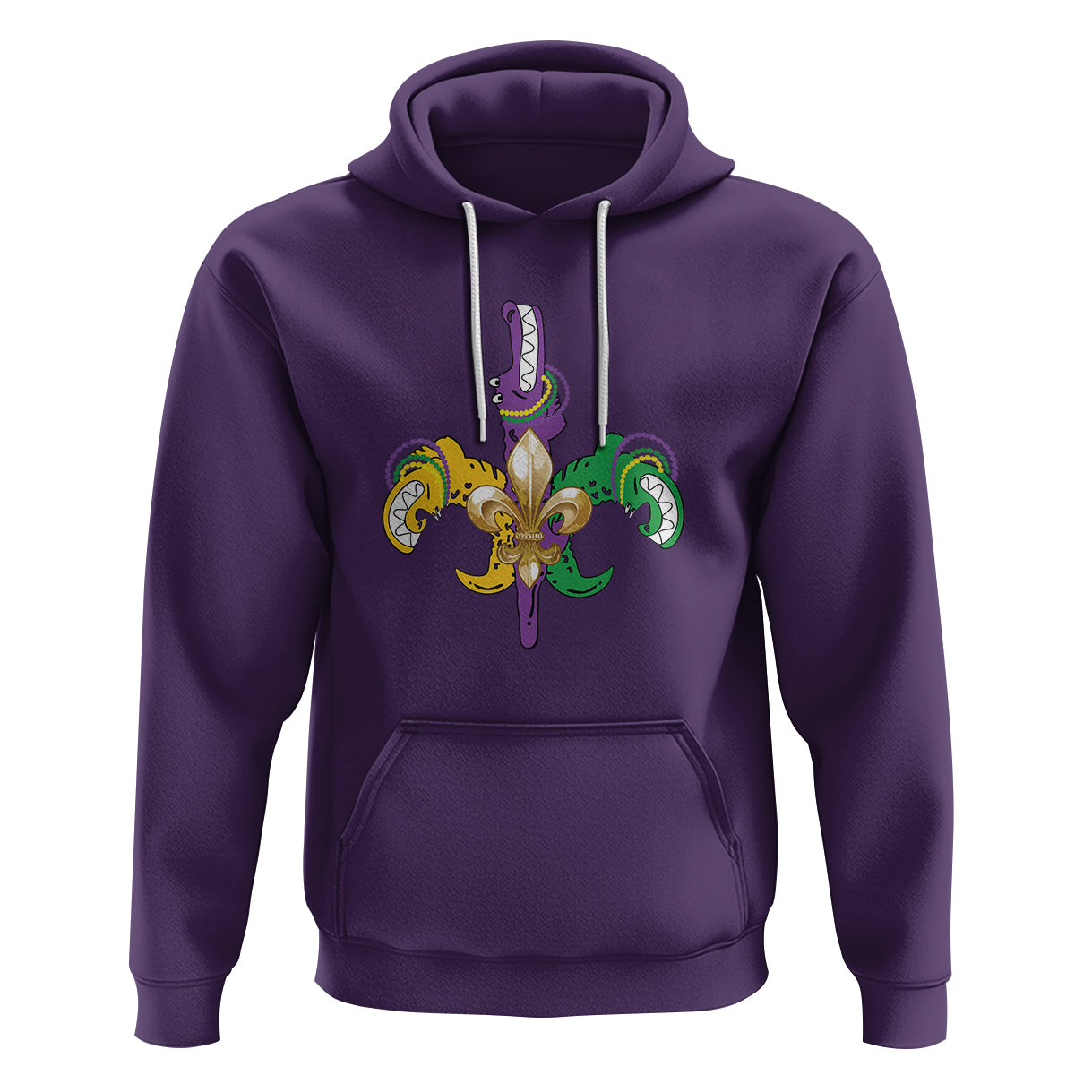 Mardi Gras Alligator Crocodiles Funny Fleur De Lis Hoodie - Wonder Print Shop