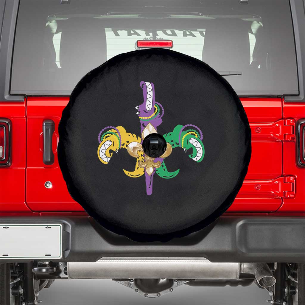 Mardi Gras Alligator Crocodiles Funny Fleur De Lis Spare Tire Cover