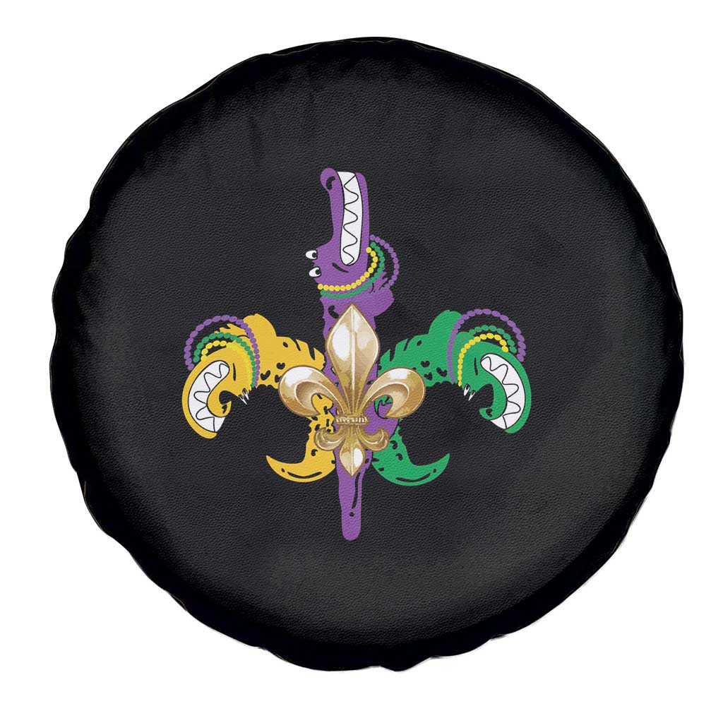 Mardi Gras Alligator Crocodiles Funny Fleur De Lis Spare Tire Cover