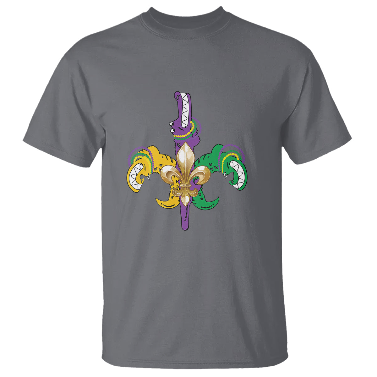 Mardi Gras Alligator Crocodiles Funny Fleur De Lis T Shirt - Wonder Print Shop