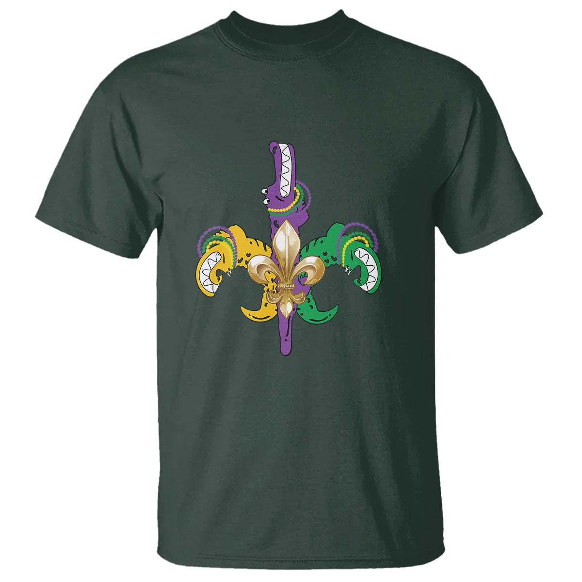 Mardi Gras Alligator Crocodiles Funny Fleur De Lis T Shirt - Wonder Print Shop