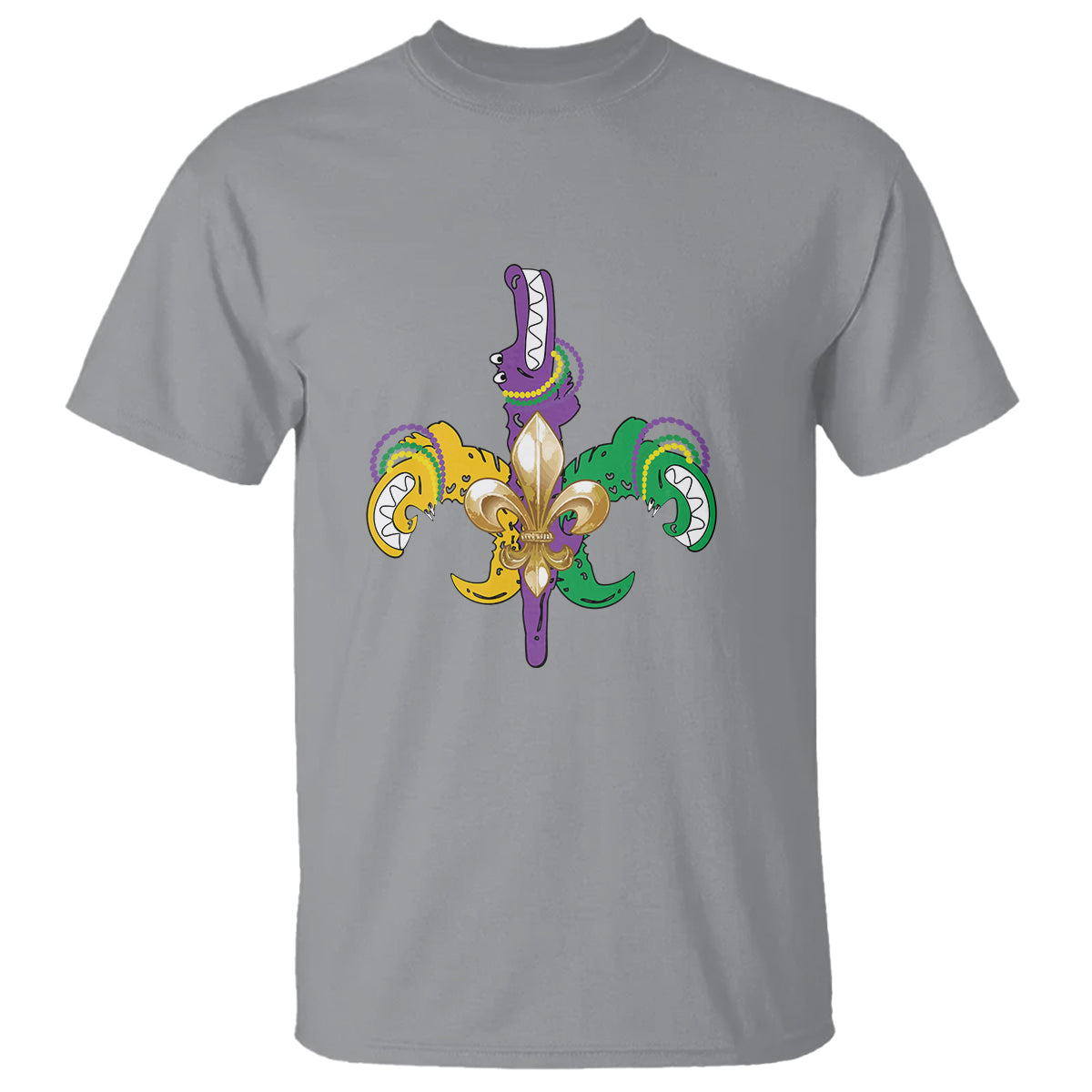 Mardi Gras Alligator Crocodiles Funny Fleur De Lis T Shirt - Wonder Print Shop