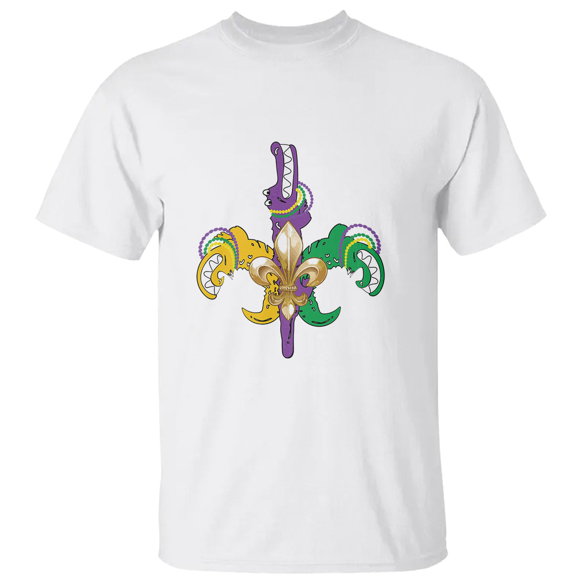 Mardi Gras Alligator Crocodiles Funny Fleur De Lis T Shirt - Wonder Print Shop
