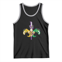 Mardi Gras Alligator Crocodiles Funny Fleur De Lis Tank Top