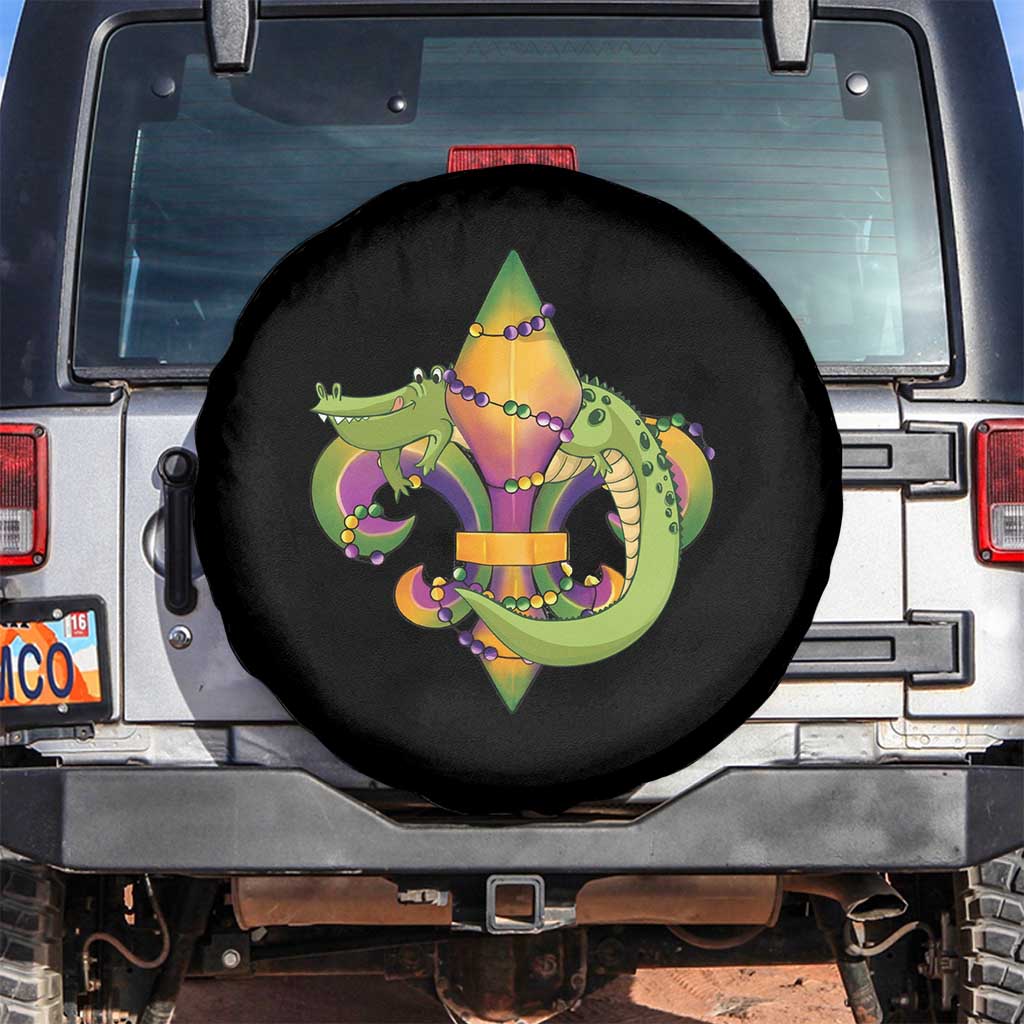 Mardi Gras Alligator Crocodiles Fleur De Lis Spare Tire Cover