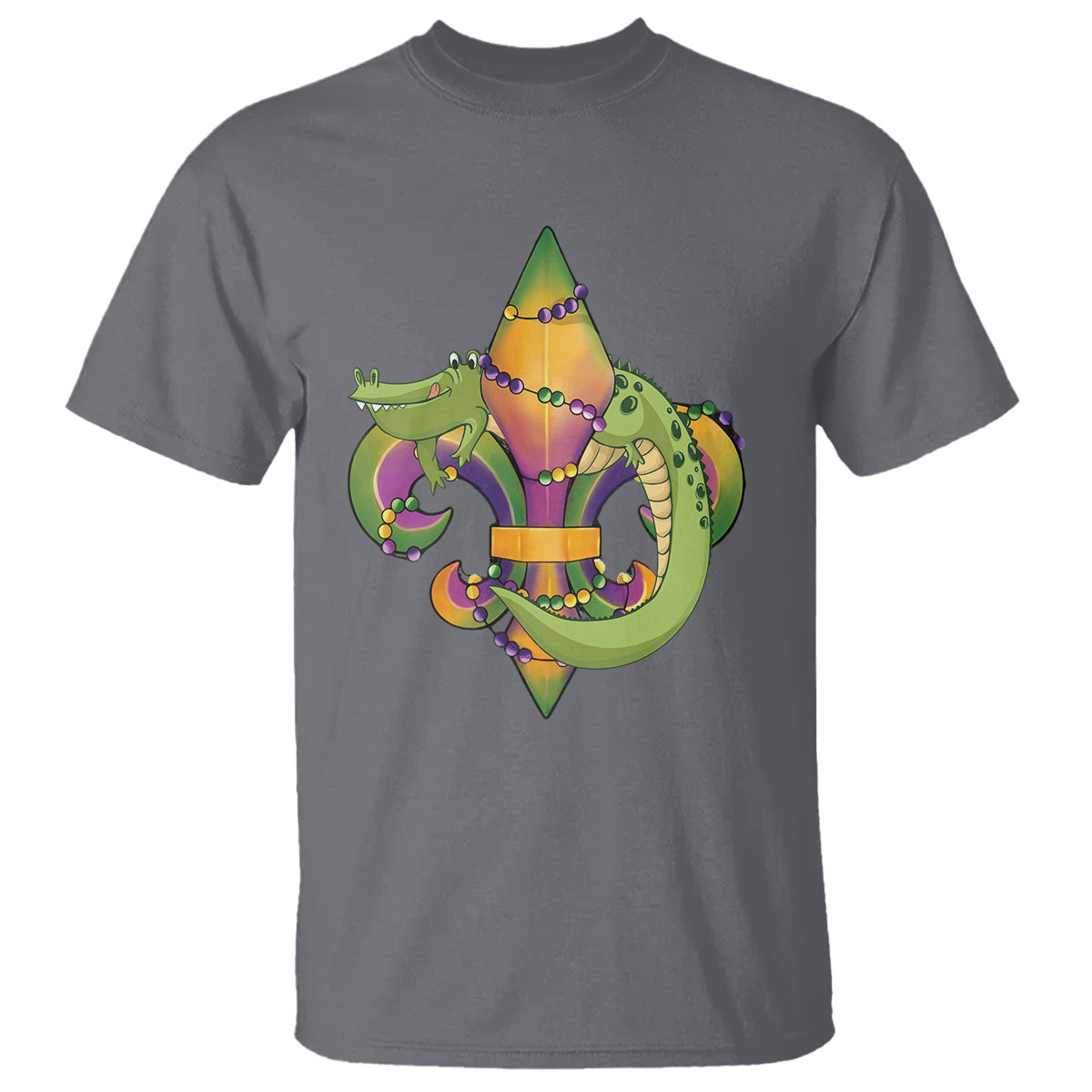 Mardi Gras Alligator Crocodiles Fleur De Lis T Shirt - Wonder Print Shop