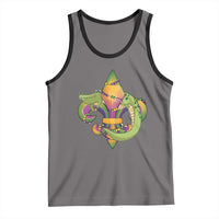 Mardi Gras Alligator Crocodiles Fleur De Lis Tank Top