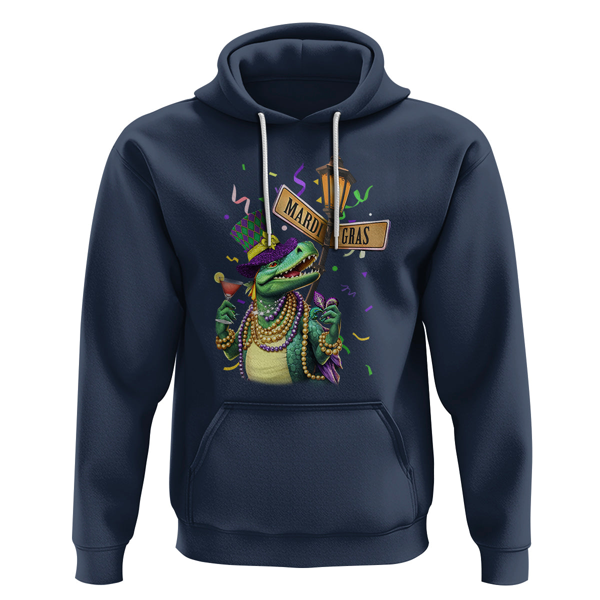 Bead Dinosaur Funny Mardi Grawr Gras Hoodie - Wonder Print Shop