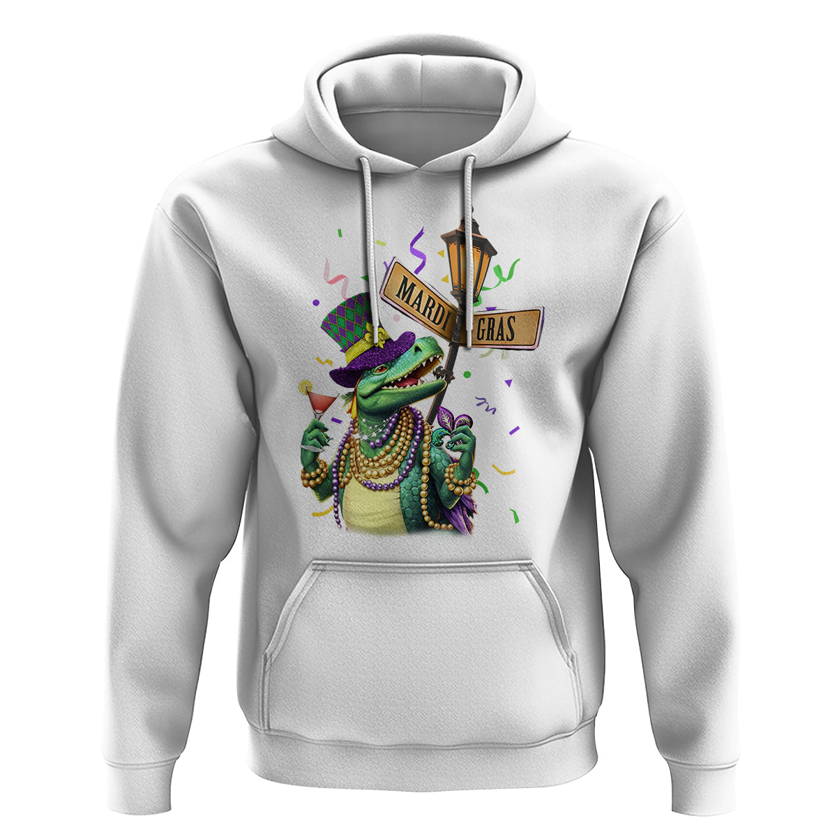 Bead Dinosaur Funny Mardi Grawr Gras Hoodie - Wonder Print Shop