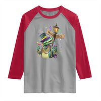 Bead Dinosaur Funny Mardi Grawr Gras Raglan Shirt