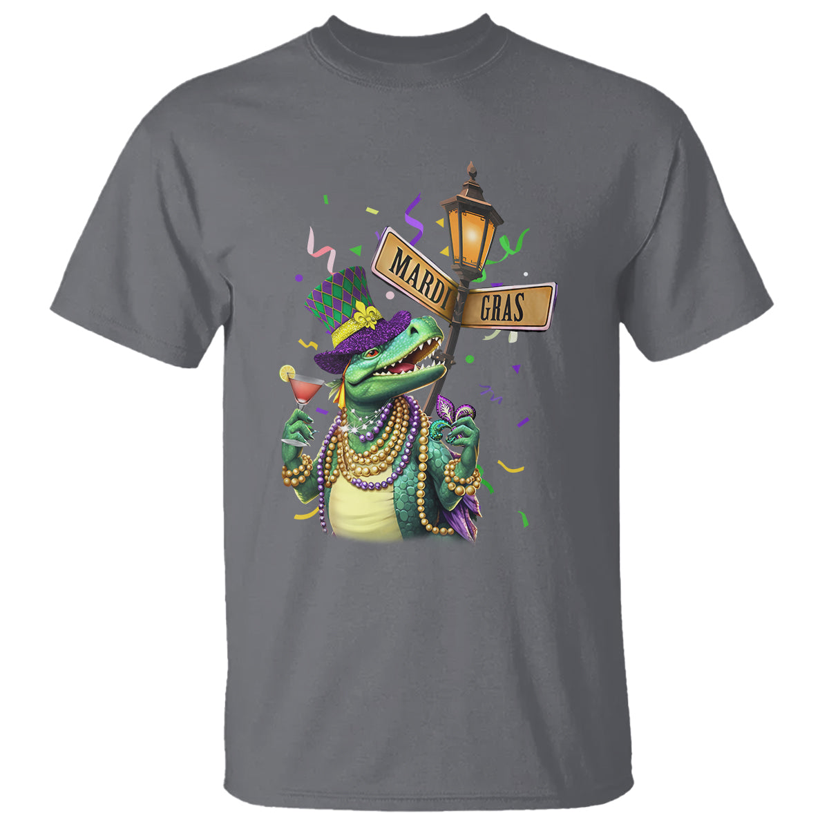 Bead Dinosaur Funny Mardi Grawr Gras T Shirt - Wonder Print Shop