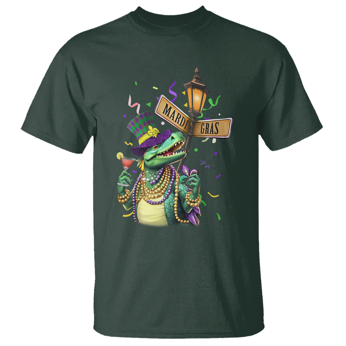 Bead Dinosaur Funny Mardi Grawr Gras T Shirt - Wonder Print Shop