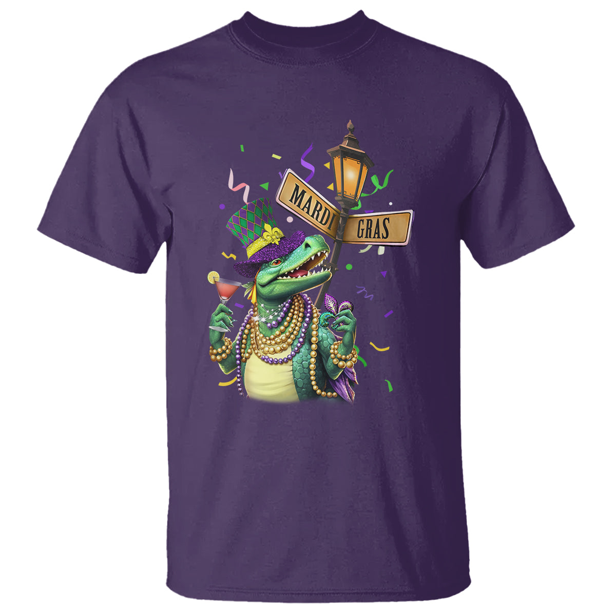 Bead Dinosaur Funny Mardi Grawr Gras T Shirt - Wonder Print Shop