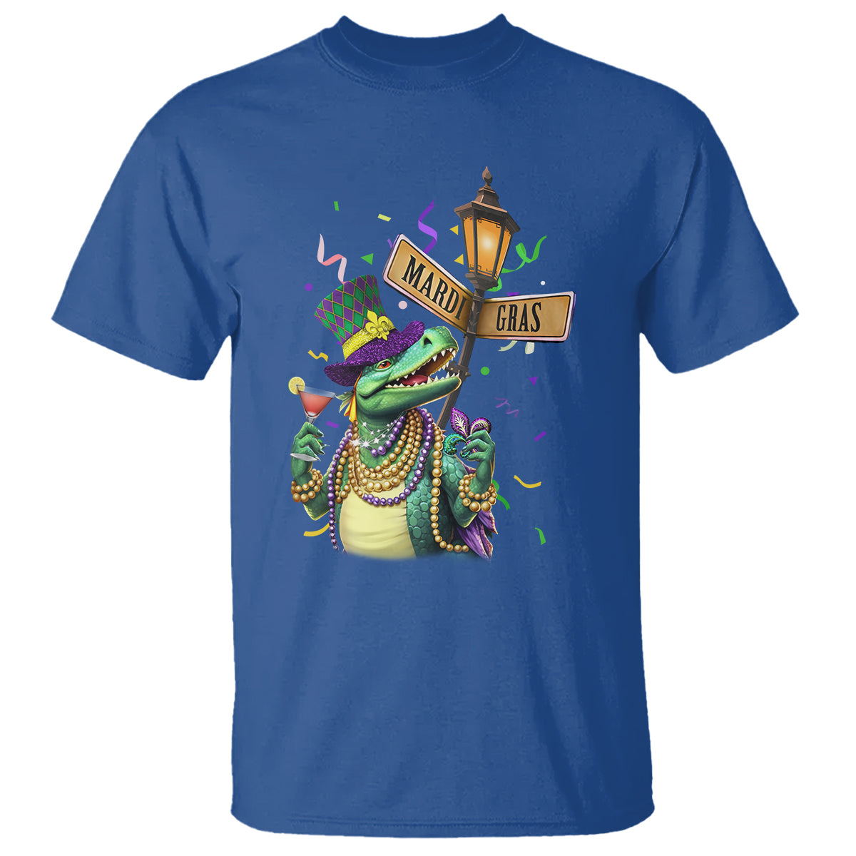 Bead Dinosaur Funny Mardi Grawr Gras T Shirt - Wonder Print Shop
