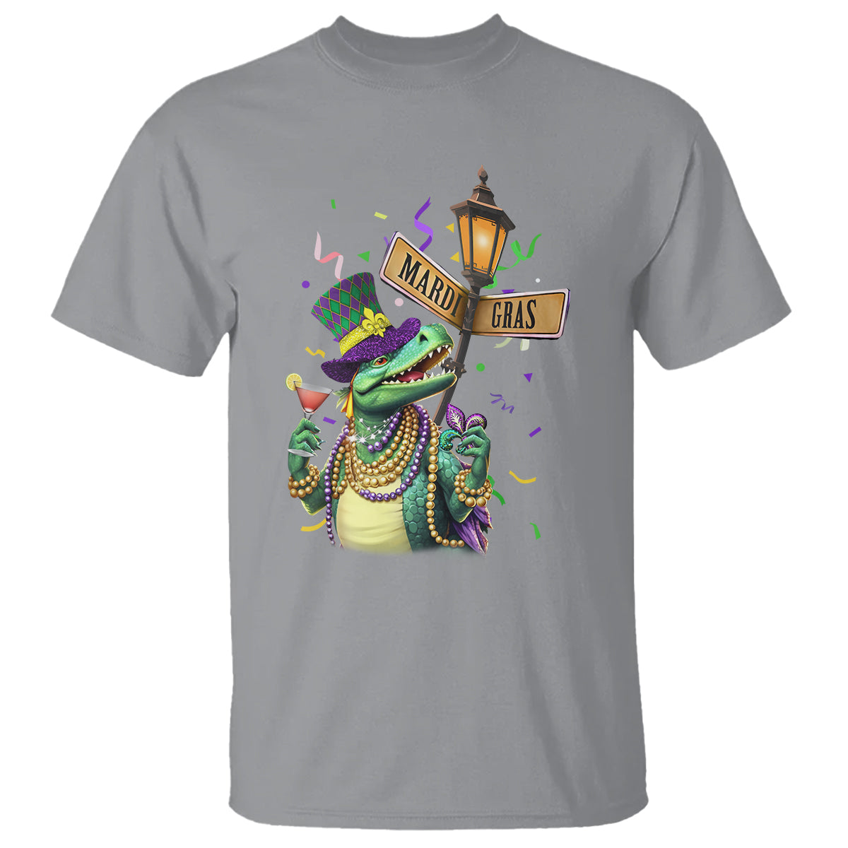 Bead Dinosaur Funny Mardi Grawr Gras T Shirt - Wonder Print Shop