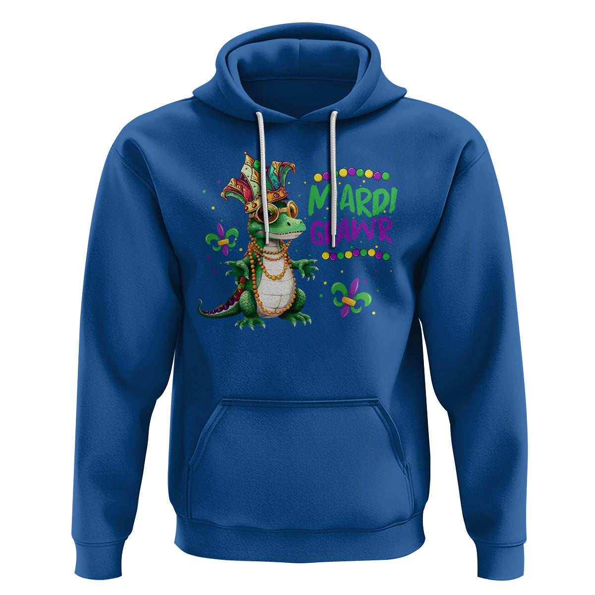 Mardi Grawr Gras Cute Bead Dinosaur Hoodie - Wonder Print Shop