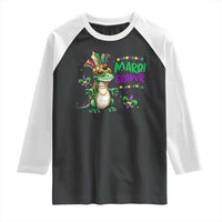 Mardi Grawr Gras Cute Bead Dinosaur Raglan Shirt