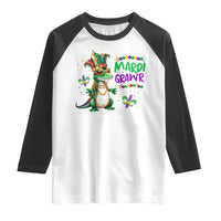 Mardi Grawr Gras Cute Bead Dinosaur Raglan Shirt