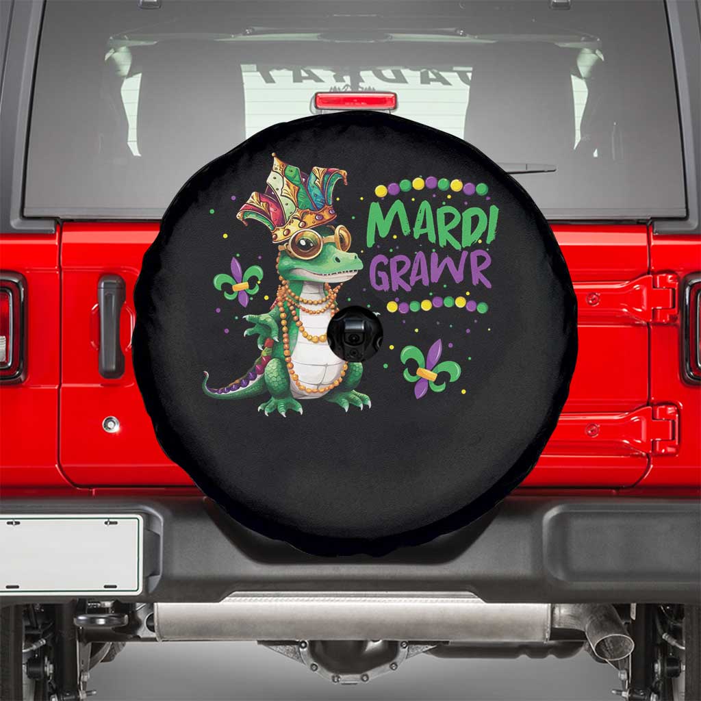 Mardi Grawr Gras Cute Bead Dinosaur Spare Tire Cover