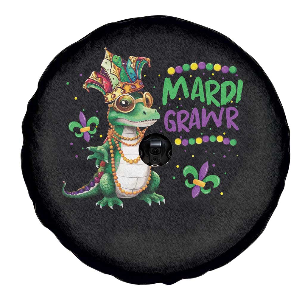 Mardi Grawr Gras Cute Bead Dinosaur Spare Tire Cover