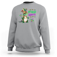 Mardi Grawr Gras Cute Bead Dinosaur Sweatshirt - Wonder Print Shop