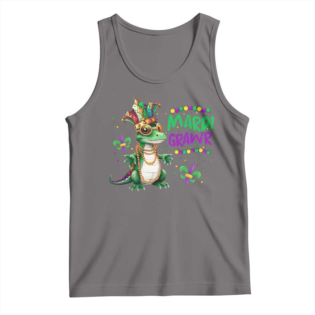 Mardi Grawr Gras Cute Bead Dinosaur Tank Top