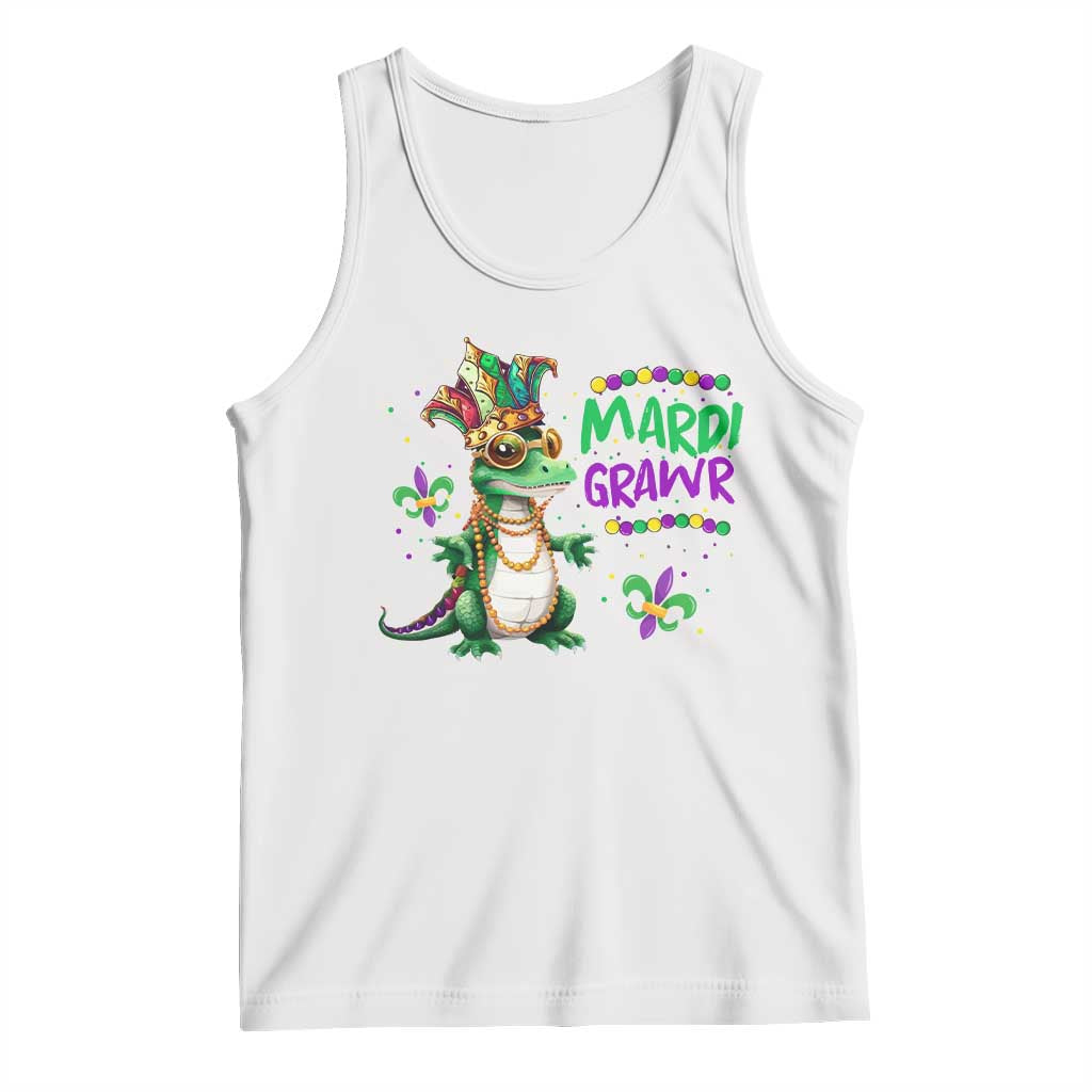 Mardi Grawr Gras Cute Bead Dinosaur Tank Top
