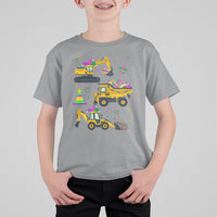Mardi Gras T Shirt For Kid Jester Construction Vehicle Truck Fat Tuesday New Orleans - Wonder Print Shop
