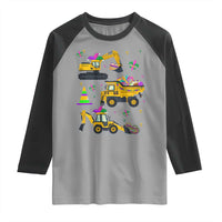 Mardi Gras Raglan Shirt Jester Construction Vehicle Truck Fat Tuesday New Orleans