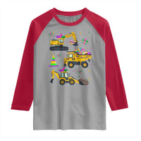 Mardi Gras Raglan Shirt Jester Construction Vehicle Truck Fat Tuesday New Orleans