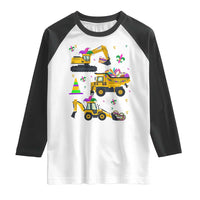 Mardi Gras Raglan Shirt Jester Construction Vehicle Truck Fat Tuesday New Orleans