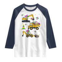 Mardi Gras Raglan Shirt Jester Construction Vehicle Truck Fat Tuesday New Orleans