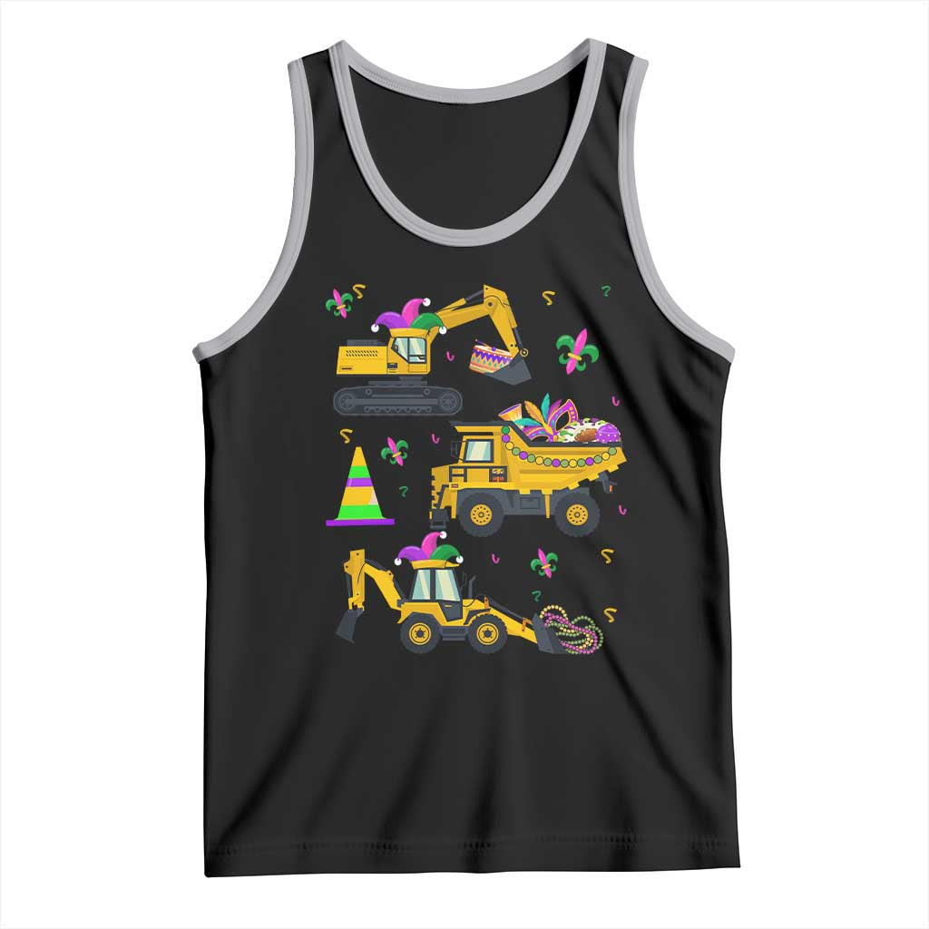 Mardi Gras Tank Top Jester Construction Vehicle Truck Fat Tuesday New Orleans