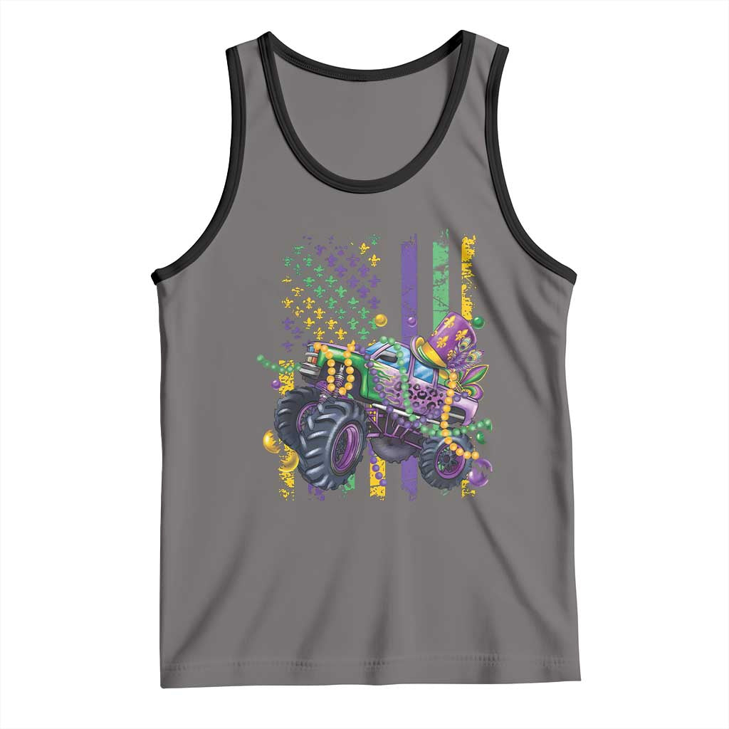 Mardi Gras Monster Truck Beads Flag Tank Top