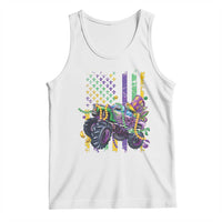 Mardi Gras Monster Truck Beads Flag Tank Top