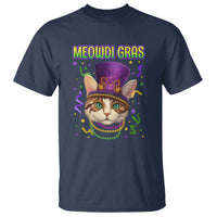 Meowdi Gras Cool Cat Jester Bead Fat Tuesday T Shirt - Wonder Print Shop