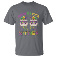 Mardi Gras T Shirt Show Me Your Kitties Cute Cat Masked Jester Hat Bead - Wonder Print Shop