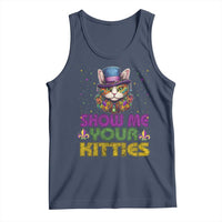 Mardi Gras Tank Top Show Me Your Kitties Cool Cat Jester Hat Bead