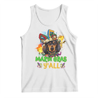 Mardi Gras Y'all Dachshund Dog With Beads Colorful Tank Top