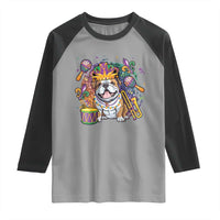 Mardi Gras Raglan Shirt Fench Bulldog Cute Fat Tuesday Frenchie Pet Dog