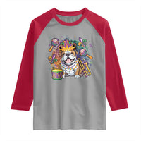 Mardi Gras Raglan Shirt Fench Bulldog Cute Fat Tuesday Frenchie Pet Dog