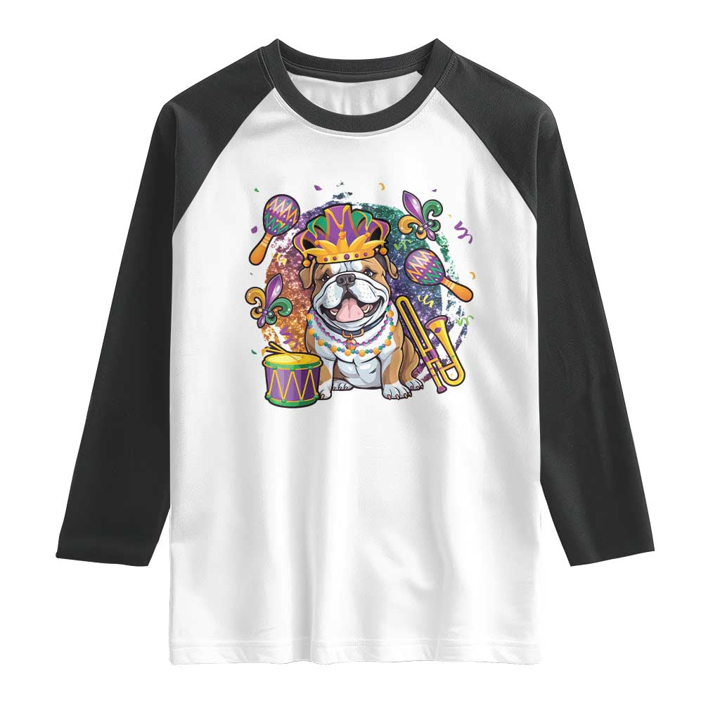 Mardi Gras Raglan Shirt Fench Bulldog Cute Fat Tuesday Frenchie Pet Dog
