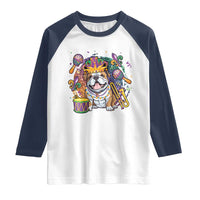 Mardi Gras Raglan Shirt Fench Bulldog Cute Fat Tuesday Frenchie Pet Dog