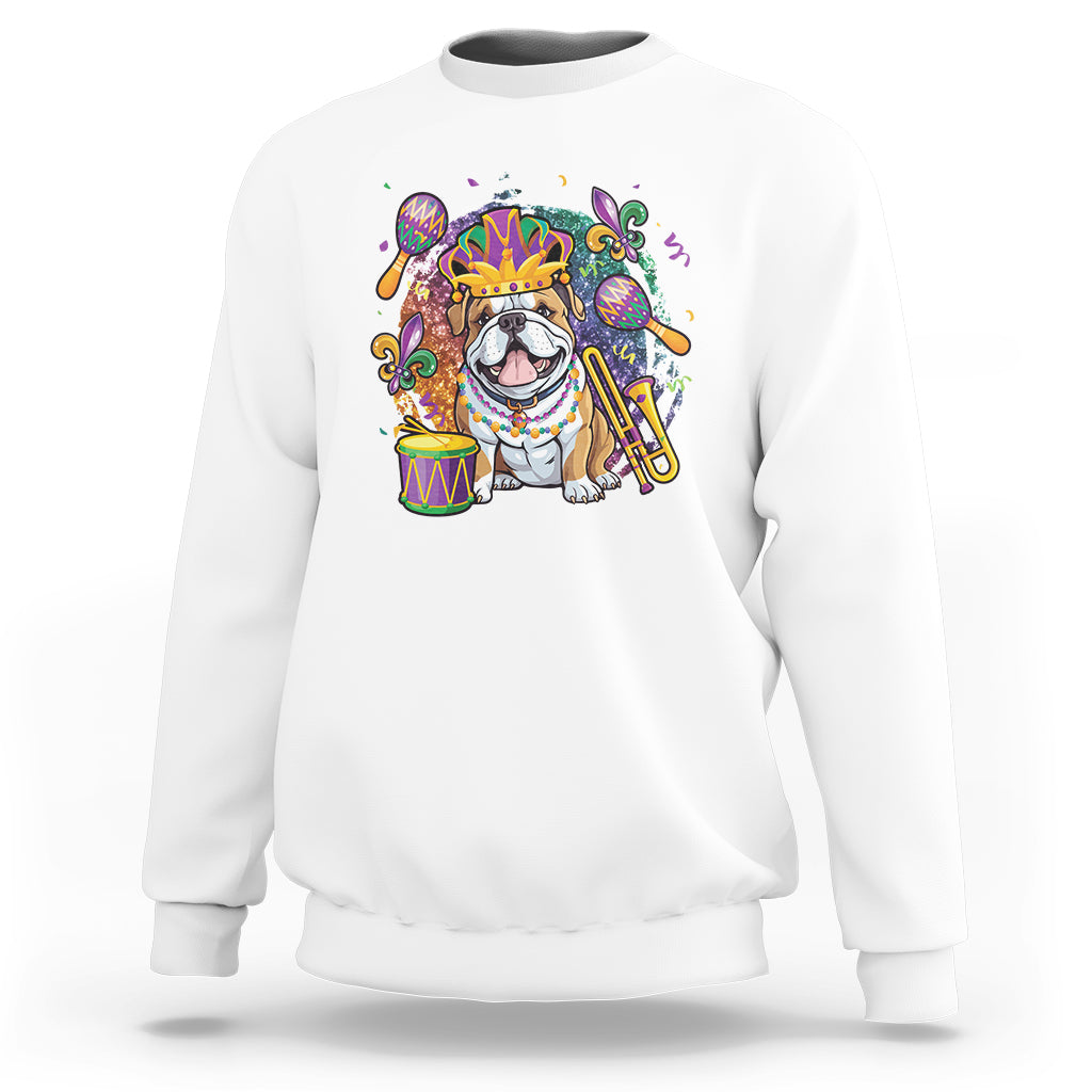 Mardi Gras Sweatshirt Fench Bulldog Cute Fat Tuesday Frenchie Pet Dog - Wonder Print Shop