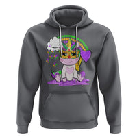 Mardi Gras Cute Unicorn Beads Rainbow Fleur De Lis Hoodie - Wonder Print Shop