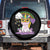 Mardi Gras Cute Unicorn Beads Rainbow Fleur De Lis Spare Tire Cover