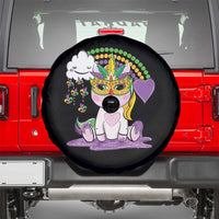 Mardi Gras Cute Unicorn Beads Rainbow Fleur De Lis Spare Tire Cover