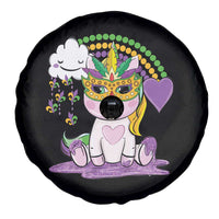 Mardi Gras Cute Unicorn Beads Rainbow Fleur De Lis Spare Tire Cover