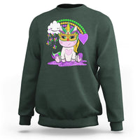 Mardi Gras Cute Unicorn Beads Rainbow Fleur De Lis Sweatshirt - Wonder Print Shop