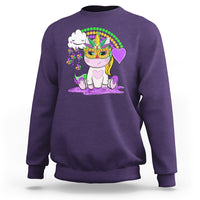 Mardi Gras Cute Unicorn Beads Rainbow Fleur De Lis Sweatshirt - Wonder Print Shop